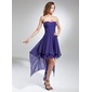A-Line/Princess Sweetheart Asymmetrical Chiffon Homecoming Dress With Ruffle (018015523)