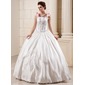 bal Longeur au sol Satin Robe de Mariée avec Dentelle Perlé Fleurs (002012651)