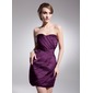 Sheath Sweetheart Short/Mini Satin Cocktail Dress With Ruffle (016014514)