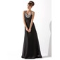Keizer Ronde Hals Vloerlengte Chiffon Avondjurk met Roes Kraal (017013792)