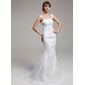 Sirene Traine courte Satin Tulle Robe de Mariée avec Dentelle Perlé (002000183) Sirene Traine courte Satin Tulle Robe de Mariée avec Dentelle Perlé (002000183)