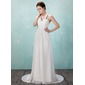 Empire Bretelles autour du cou Traine courte Mousseline Robe de Mariée avec Ondulé Perlé (002011555) Empire Bretelles autour du cou Traine courte Mousseline Robe de Mariée avec Ondulé Perlé (002011555)