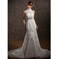 Sirene Col montant Traine courte Satin Tulle Robe de Mariée avec Dentelle Perlé (002001234) Sirene Col montant Traine courte Satin Tulle Robe de Mariée avec Dentelle Perlé (002001234)