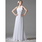 Empire Une epaule Traine courte Mousseline Robe de Mariée avec Ondulé Fleurs (002000441) Empire Une epaule Traine courte Mousseline Robe de Mariée avec Ondulé Fleurs (002000441)