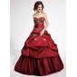 bal Cœur Traîne Chapelle Taffetas Robe de Quinceanera avec Brodé Ondulé Perles Sequins (021003122)