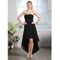Empire Strapless Asymmetrical Chiffon Charmeuse Bridesmaid Dress With Ruffle (007005167)