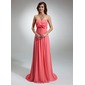 Keizer Sweetheart Lange Sleep Chiffon Avondjurk met Roes Bloem(En) (017002563)